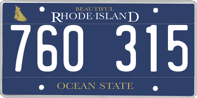 RI license plate 760315