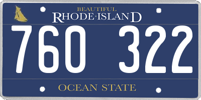 RI license plate 760322
