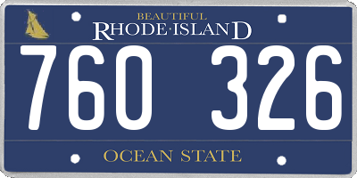 RI license plate 760326