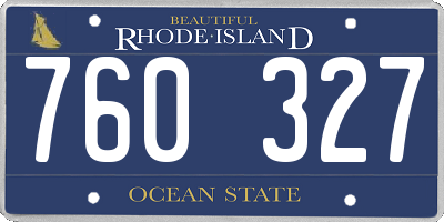 RI license plate 760327