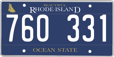RI license plate 760331