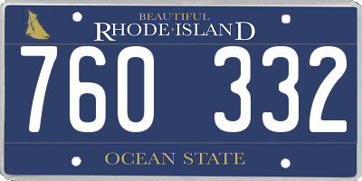 RI license plate 760332