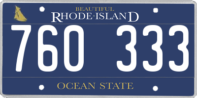 RI license plate 760333