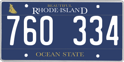 RI license plate 760334