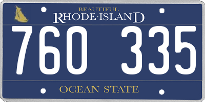 RI license plate 760335