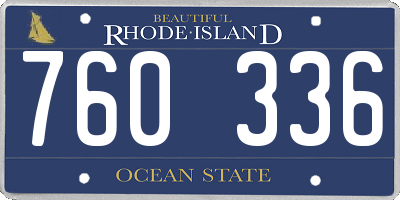 RI license plate 760336