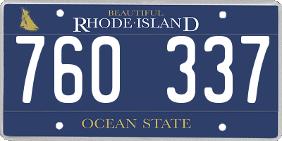 RI license plate 760337