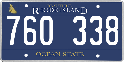 RI license plate 760338