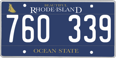RI license plate 760339