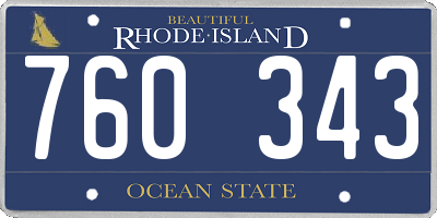 RI license plate 760343