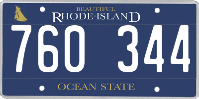RI license plate 760344