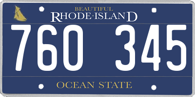 RI license plate 760345