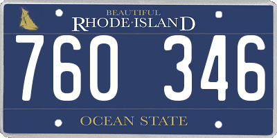 RI license plate 760346
