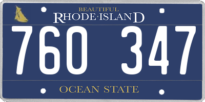 RI license plate 760347