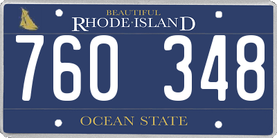 RI license plate 760348