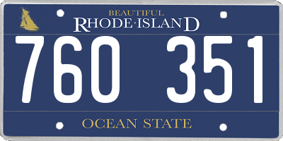 RI license plate 760351