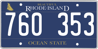 RI license plate 760353