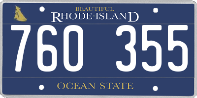 RI license plate 760355