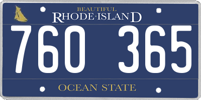 RI license plate 760365
