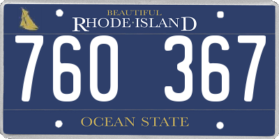 RI license plate 760367