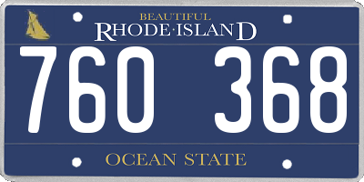 RI license plate 760368
