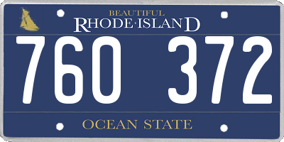 RI license plate 760372