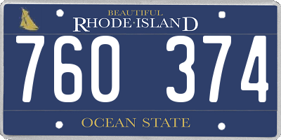 RI license plate 760374