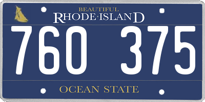 RI license plate 760375