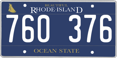RI license plate 760376
