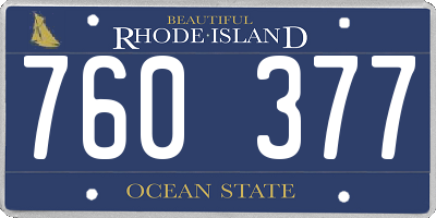 RI license plate 760377