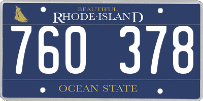 RI license plate 760378