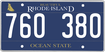 RI license plate 760380
