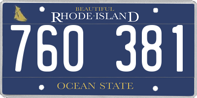 RI license plate 760381