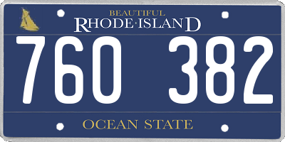 RI license plate 760382
