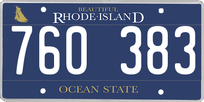 RI license plate 760383