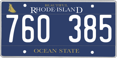 RI license plate 760385