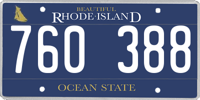 RI license plate 760388