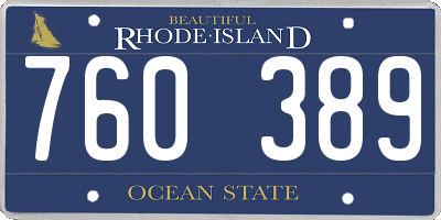 RI license plate 760389