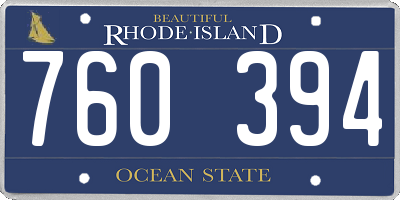 RI license plate 760394