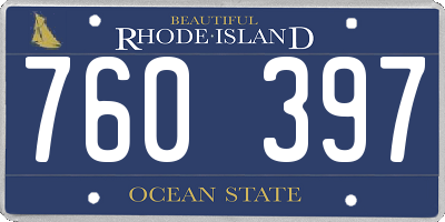 RI license plate 760397