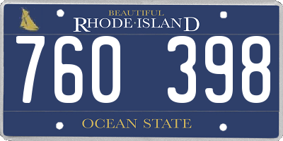 RI license plate 760398