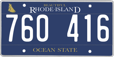 RI license plate 760416