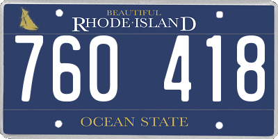 RI license plate 760418