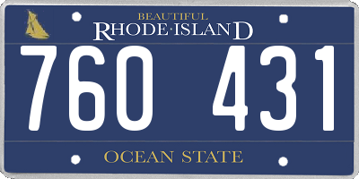 RI license plate 760431