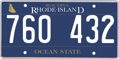 RI license plate 760432