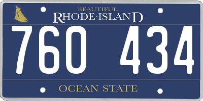 RI license plate 760434