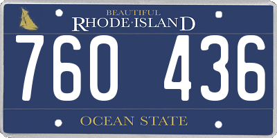 RI license plate 760436