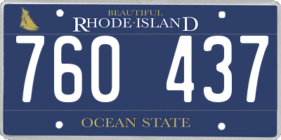 RI license plate 760437