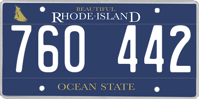 RI license plate 760442
