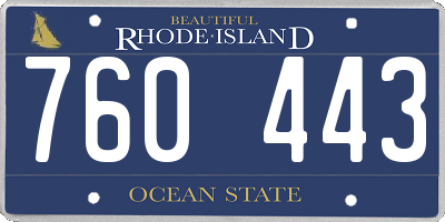 RI license plate 760443